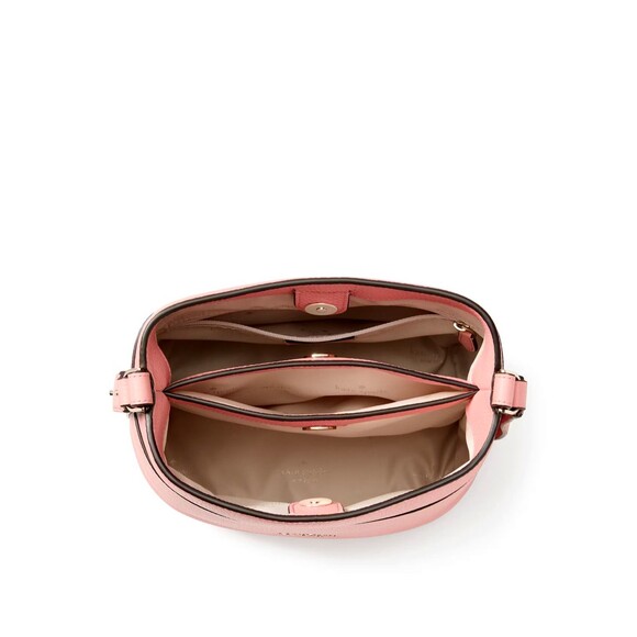 New Kate Spade Leila Small Bucket Bag Pebbled Leather Peachy Rose - Picture 5 of 5